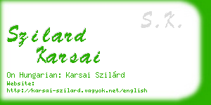 szilard karsai business card