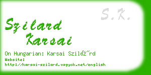 szilard karsai business card